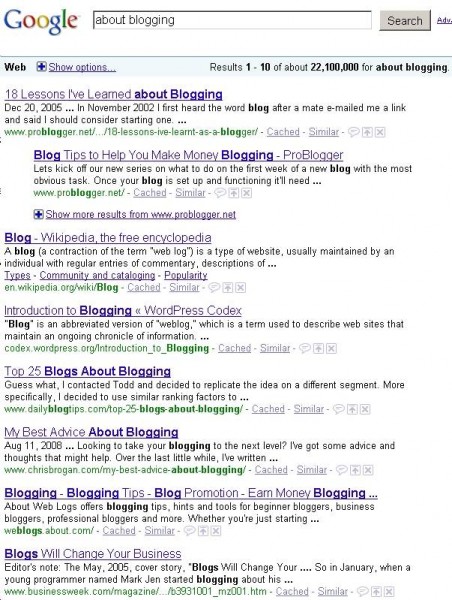 Google About Blogging